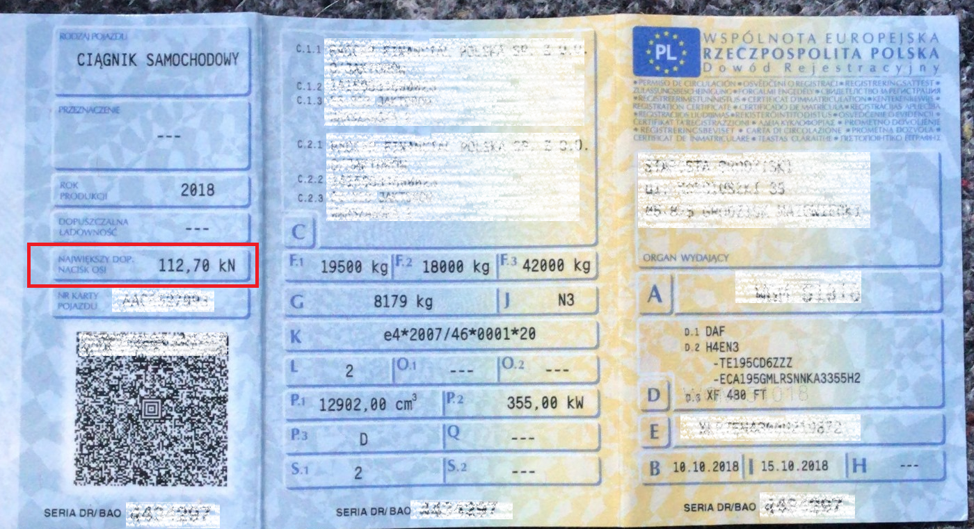 Dopuszczalne naciski na osie w Niemczech
