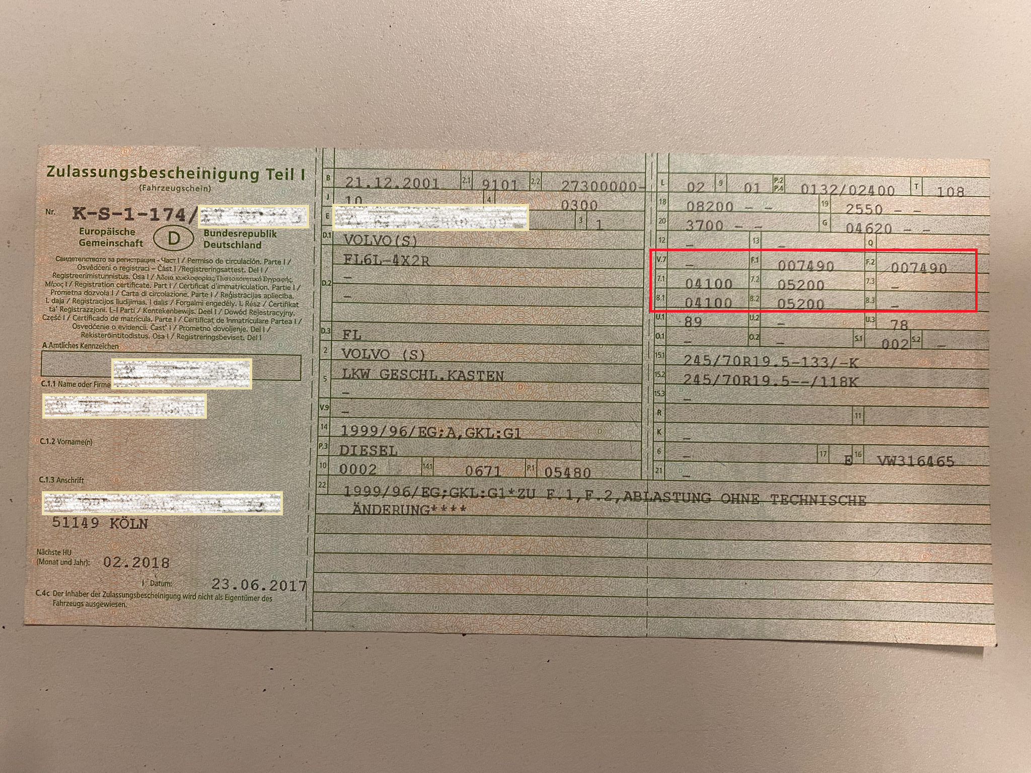 Achslastberechnung LKW in Deutschland